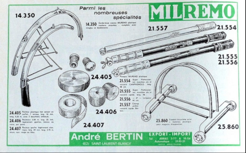 Vintage racing bikes Milremo components Andre Bertin