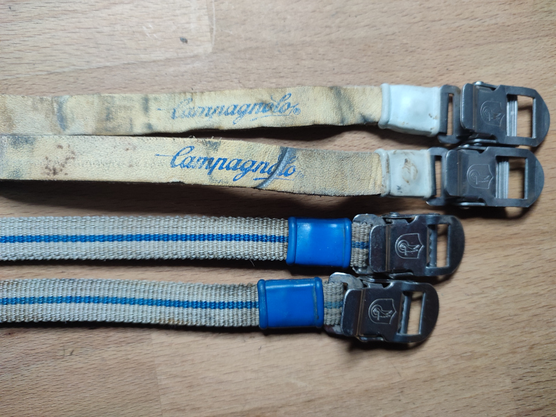 Classic steel bikes Campagnolo leather toe straps